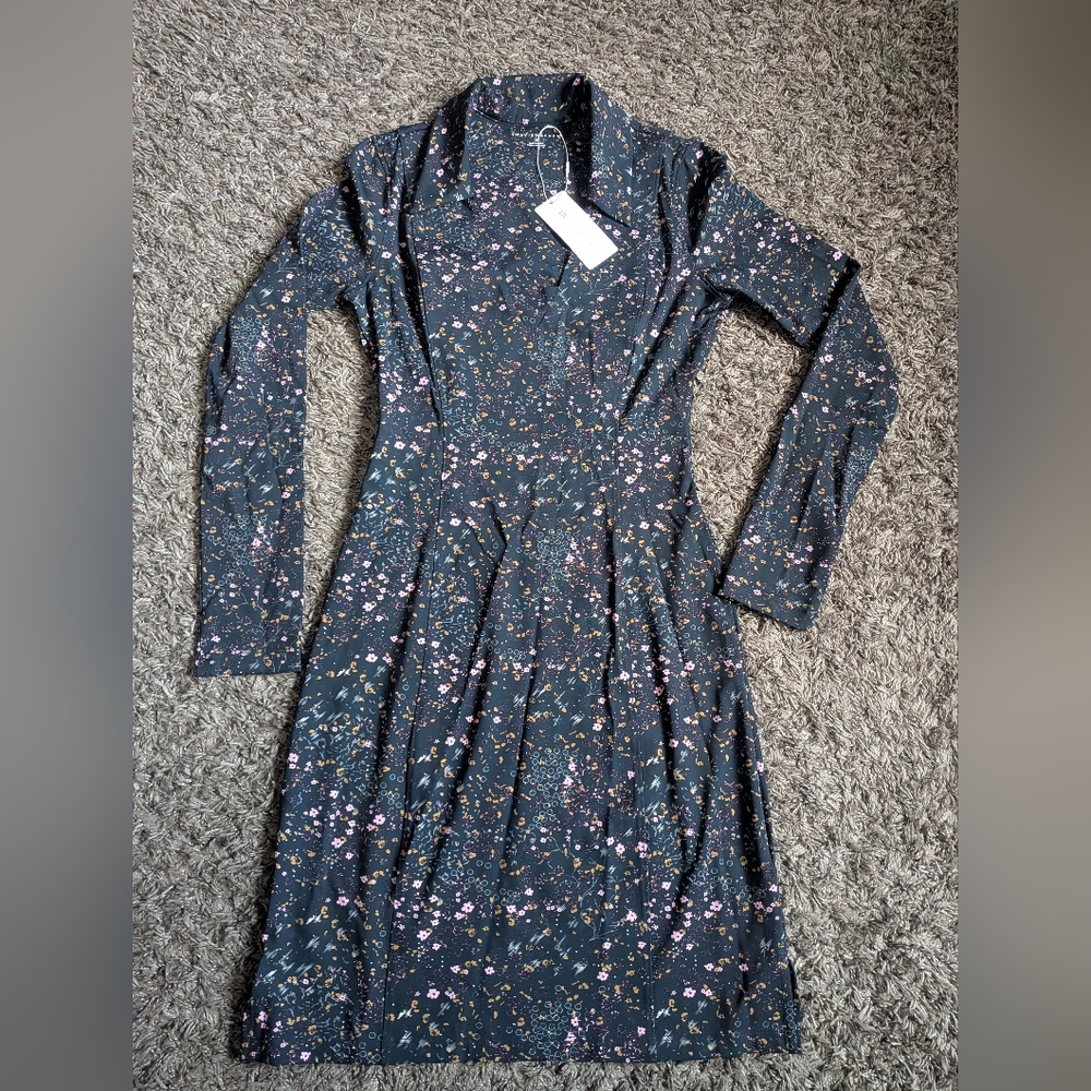 NWT Travis Mathew Where It Counts Long Sleeve Navy Minidress Women's XS